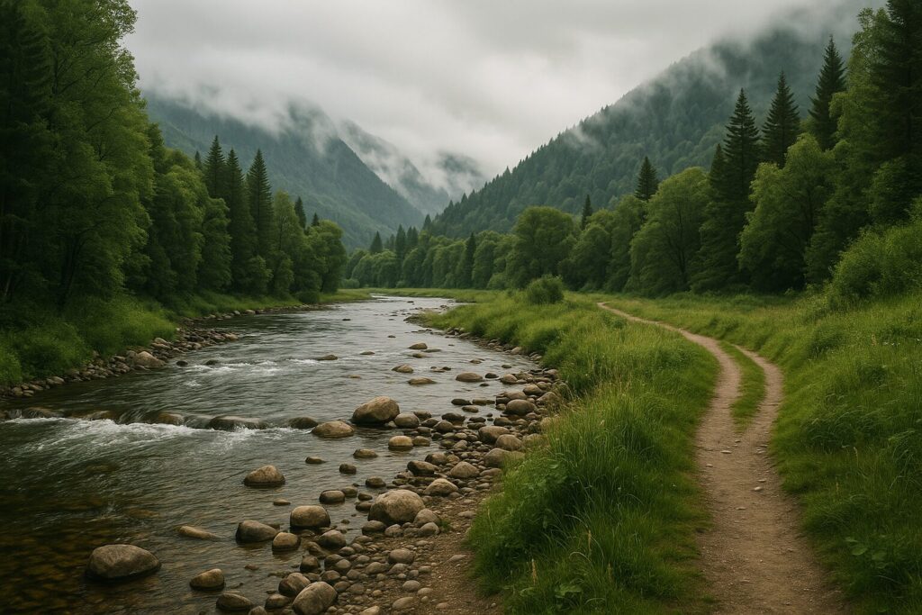 寒い日のキャンプシーン