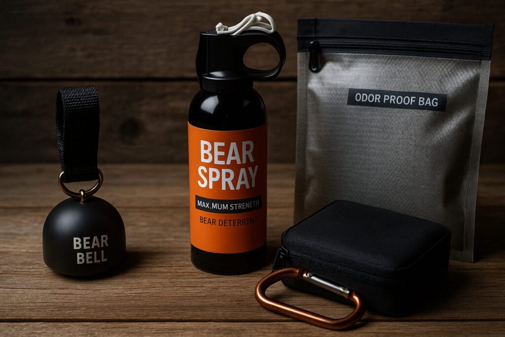 熊対策グッズの基本セット（鈴・スプレー・防臭バッグなど）