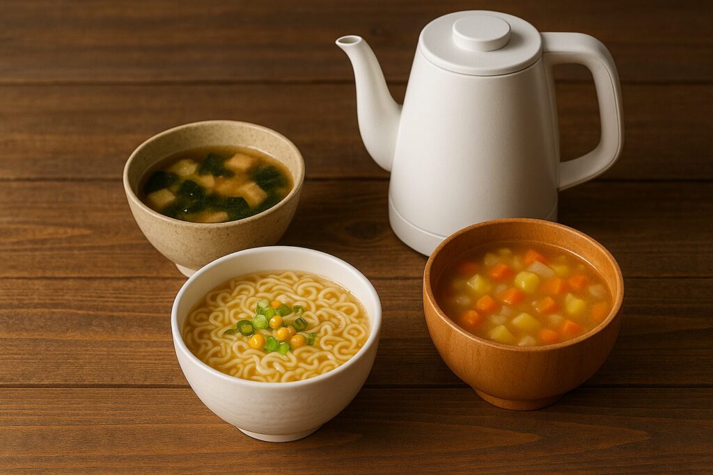 電気ケトルで作るスープ・お味噌汁・カップ麺アレンジ