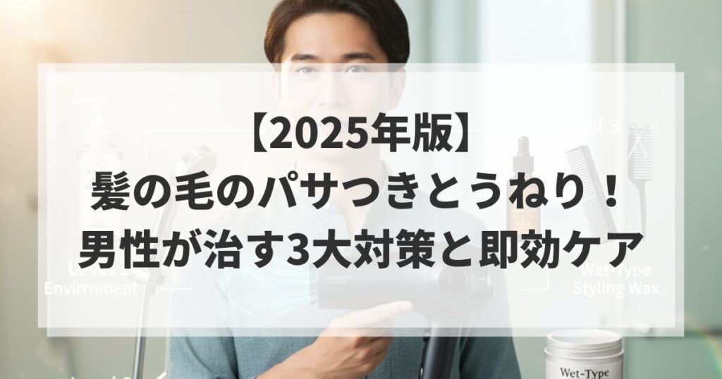 【2025年版】髪の毛のパサつきとうねり！男性が治す3大対策と即効ケア