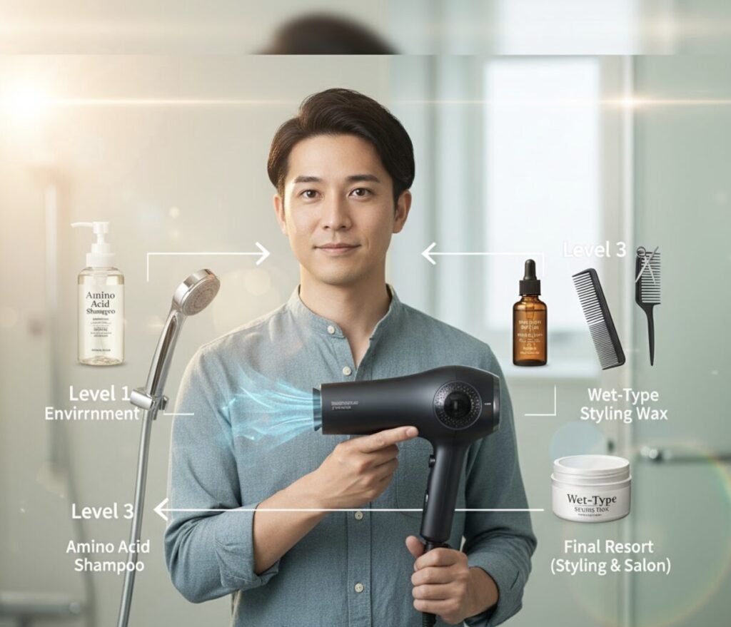 髪の毛のパサつきとうねりを改善する3つの対策レベルと即効性のあるホームケア